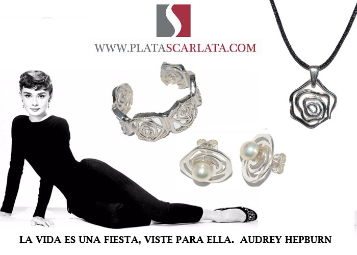 Joyas de plata para mujer. conjunto de pulsera, colgante y pendientes de Yocari